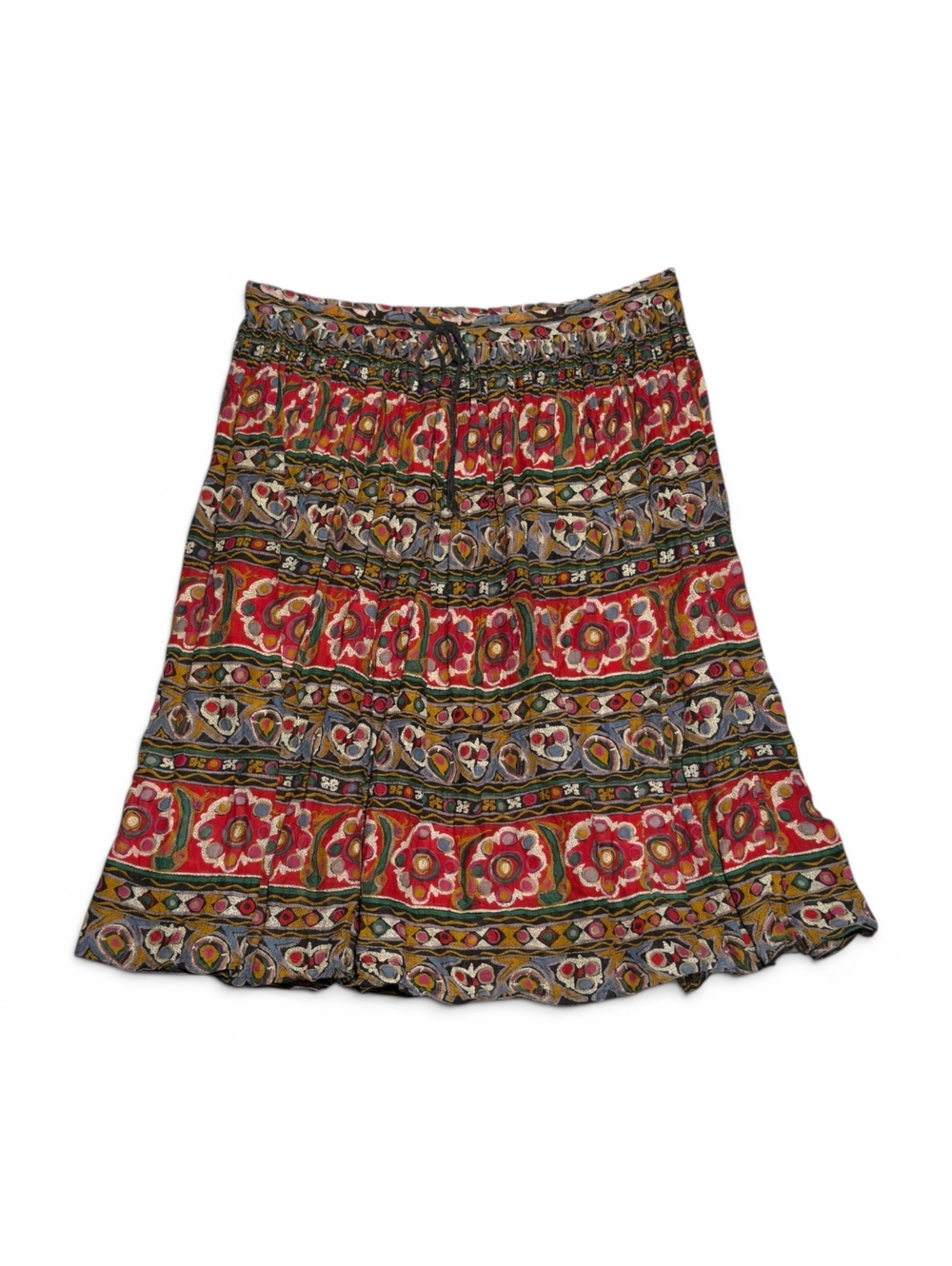 Sag Harbor Women's Cotton Bohemian Floral Print Skirt Medium